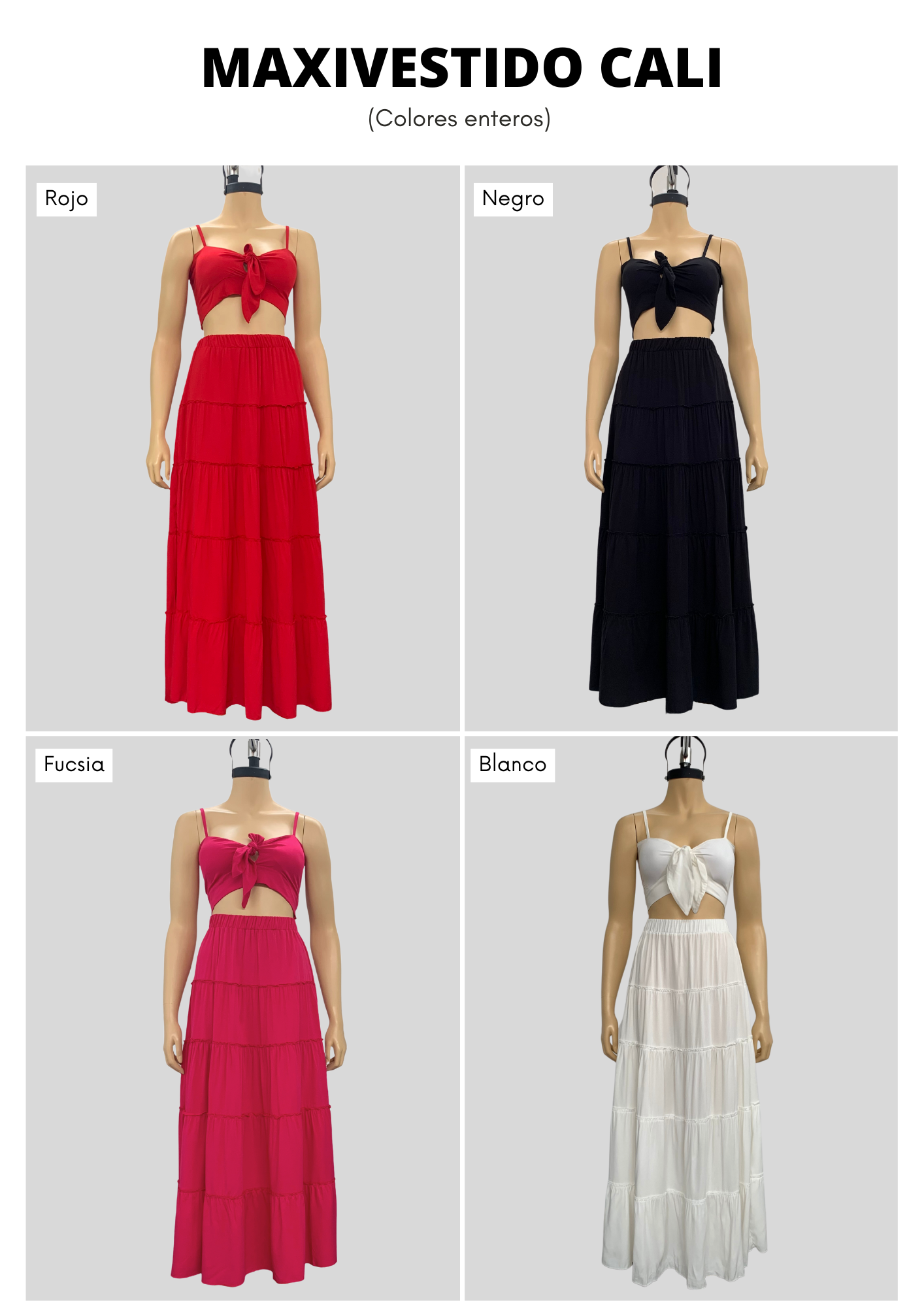 MAXIVESTIDO CALI COLOR ENTERO